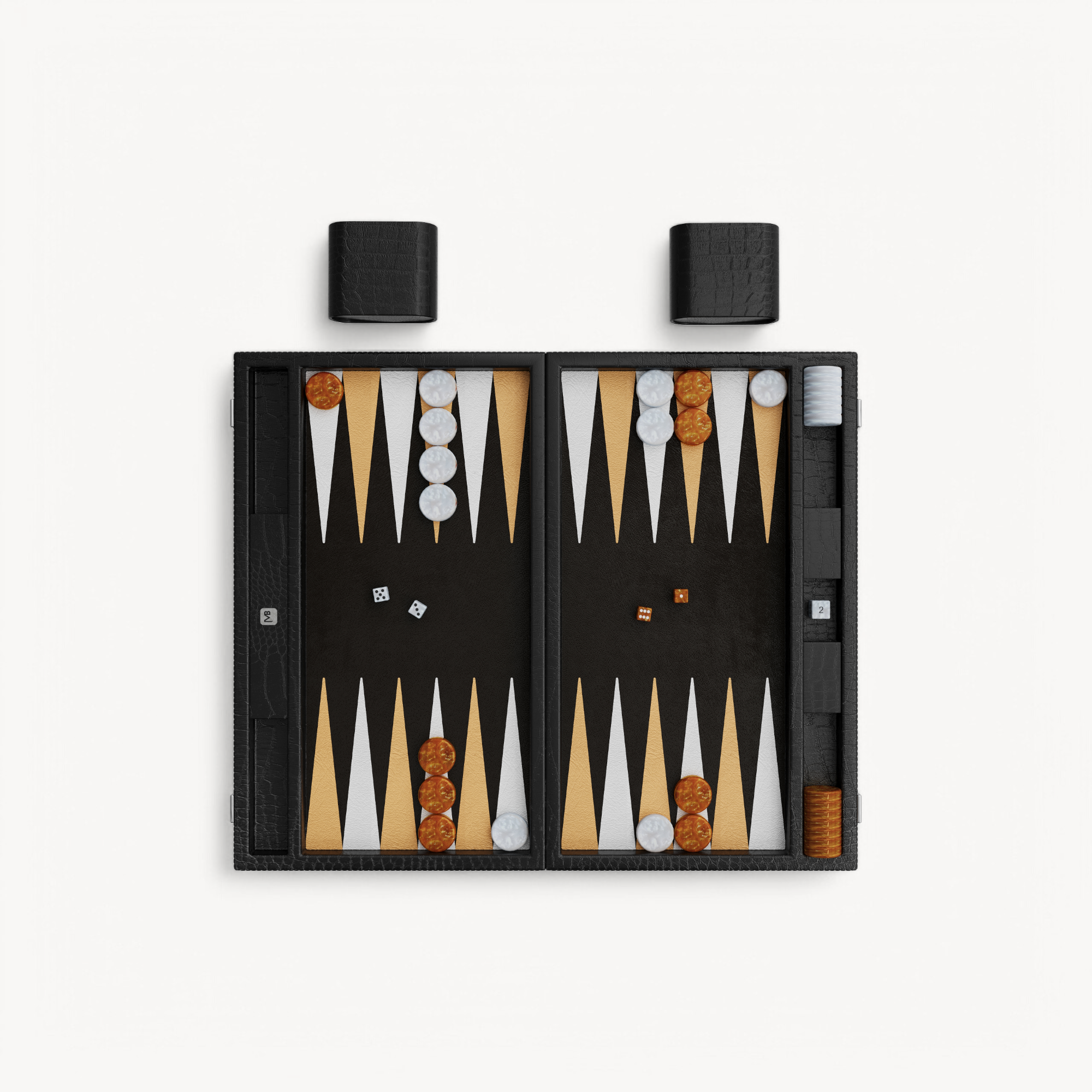 Alligator Backgammon - Carbon Onyx