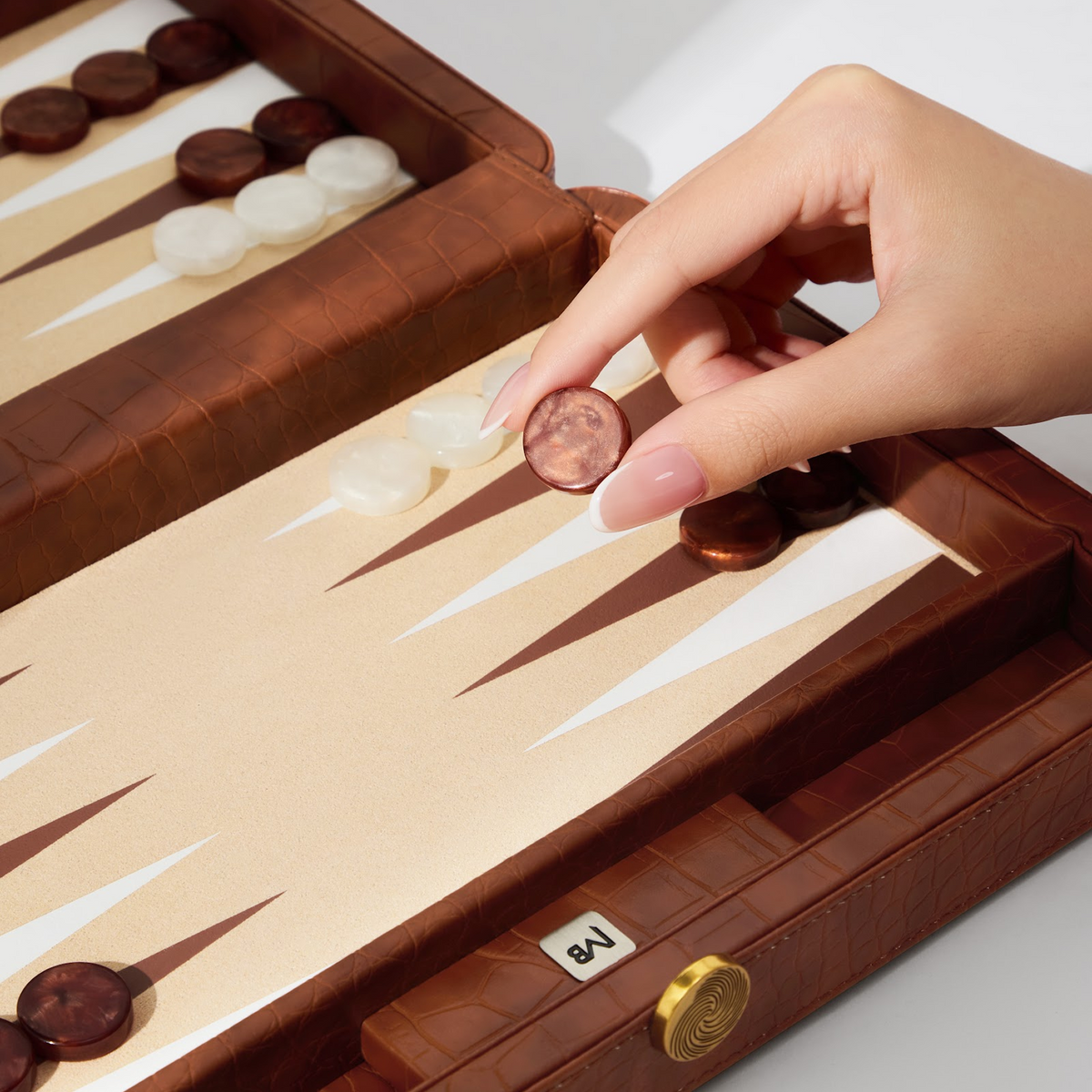 Pocket Backgammon in Terracotta