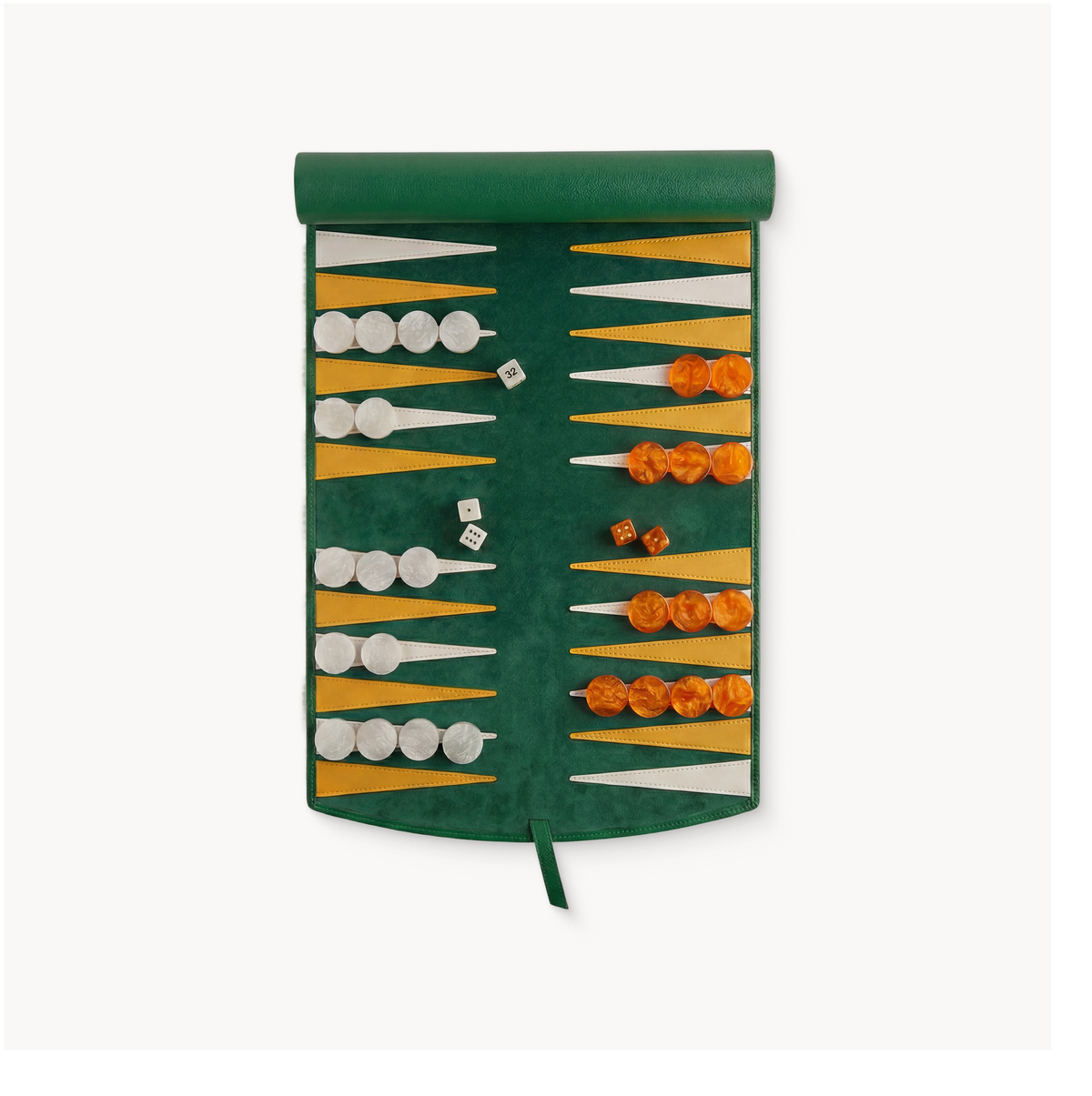 Travel Backgammon Emerald, open