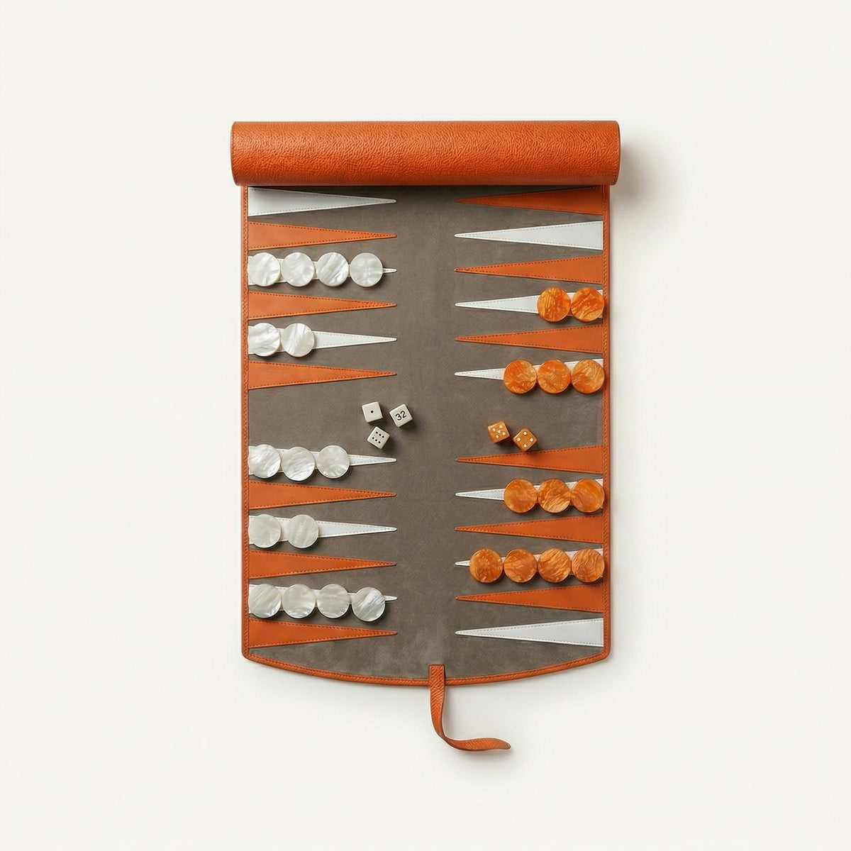Travel Backgammon Deep Amber, open