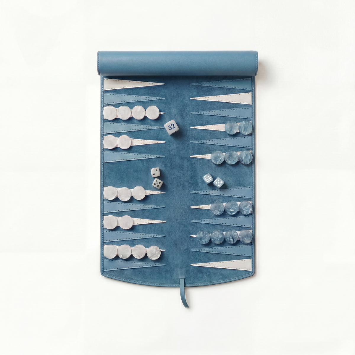 Travel Backgammon Royal Blue, open