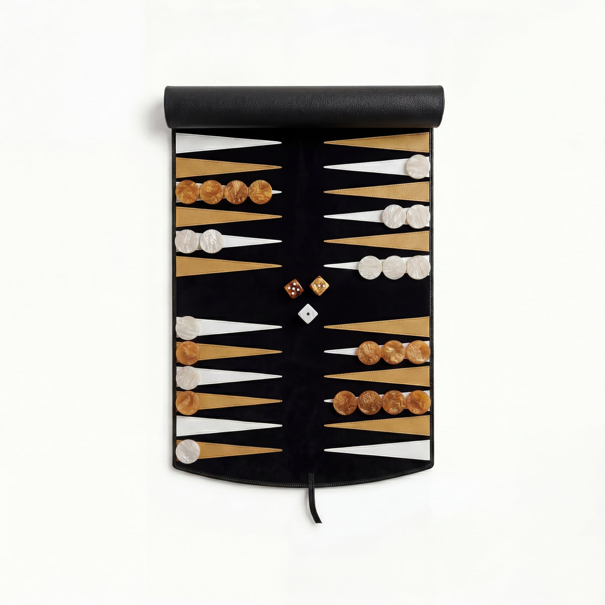 Travel Backgammon Carbon Onyx, open