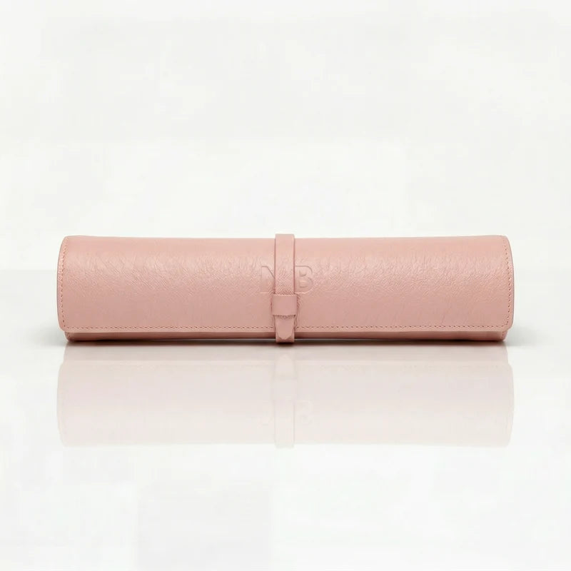 The Travel Backgammon rolled up, in Blush
