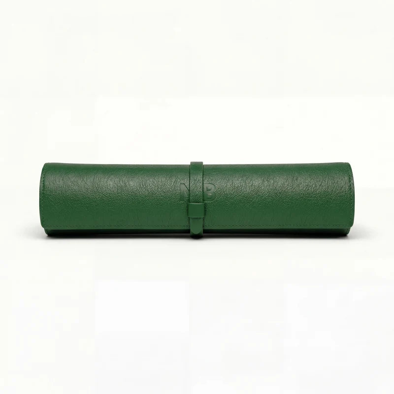 The Travel Backgammon rolled up, in Emerald