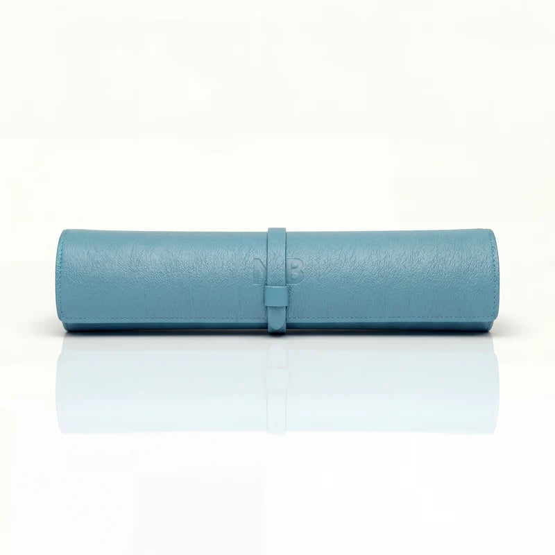 The Travel Backgammon rolled up, in Royal Blue